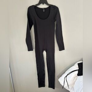 Forever 21 Black Ribbed Scoop Neck Jumpsuit